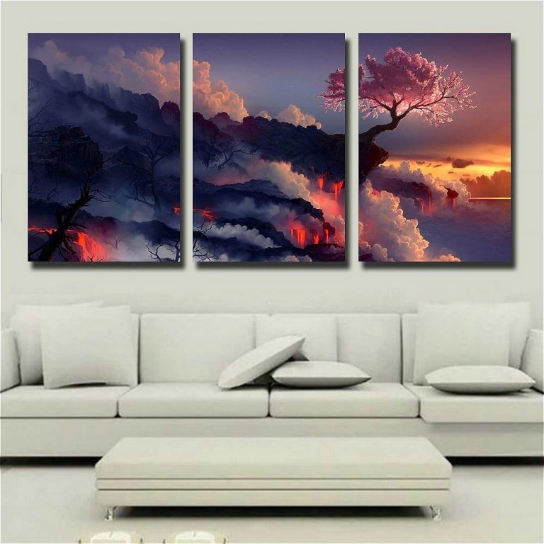 Impression Sur Toile ARTTOR 120x80 Cm – Cerisiers Japonais – Paysage Nature Mural